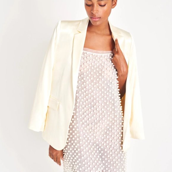 LoveShackFancy Cream Pearl Mini Dress - Picture 4 of 5